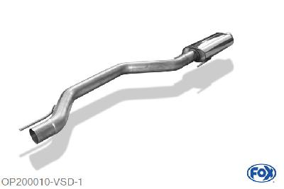 OP200010-VSD, Opel Signum Sportheck 2,0l 2.0l 129kW, Voordemper 70mm Buisdiameter Geheel RVS, Absortie demper, mooie diepe sound, Met E-keur