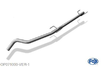 OP071000-VER, Opel Tigra B TwinTop 1.4l 66kW 1.8l 94kW 1.3 CDTI 51kW, Voordemper vervangende buis 45mm Buisdiameter Geheel RVS, ohne