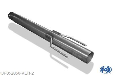 OP052050-VER, Opel Vectra C OPC Limousine 2.8l 206kW, Voordemper vervangende buis 76/ 2x63,5mm Buisdiameter Geheel RVS, Zonder goedkeuring