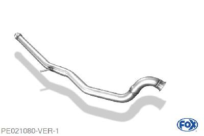 PE021080-VER, Peugeot 206 RC 2.0l 130kW, Voordemper vervangende buis 63,5mm Buisdiameter Geheel RVS, Zonder goedkeuring