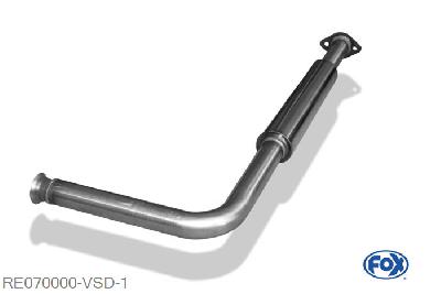 RE070000-VSD, Renault Clio I B/C 57 1.2l 40kW 1.4l 55kW 1.8l 66/79/99kW 2.0l 108kW 1.9l D 47kW, Vorschallldampfer 50mm Buisdiameter Geheel RVS, Met E-keur