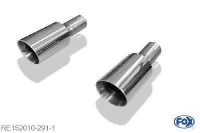 RE152010-291, Renault Laguna III Coupe 2.0l 150kW, Endrohrpaar passend op orginal Einddemper - 1x90mm  Type 25 rechts/links 63,5mm Buisdiameter Geheel RVS, Met E-keur