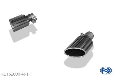 RE152000-461, Renault Laguna III Grandtour 2.0l 150kW, Endrohrpaar passend op orginal Einddemper - 115x85mm  Type 38 rechts/links Geheel RVS, ABE (eintragungsfrei)