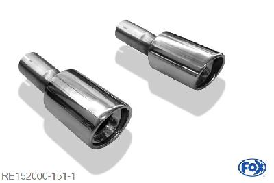 RE152000-151, Renault Laguna III Grandtour 2.0l 150kW, Endrohrpaar passend op orginal Einddemper - 1x90mm  Type 17 rechts/links Geheel RVS, ABE (eintragungsfrei)