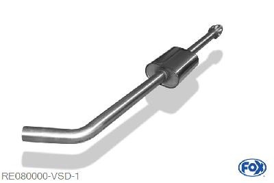 RE080000-VSD, Renault Megane I - Typ BA/EA/DA 1.4l 52/55/70kW 1.6l 55/66/79kW 1.8l 85kW 2.0l 80/84kW 1.9l dTi 47/66/69/72kW, Voordemper Geheel RVS, Absortie demper, mooie diepe sound, Teilegutachten (eintragungspflichtig)