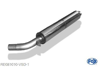 RE081010-VSD, Renault Megane II Sport 2.0l 165kW, Voordemper 63,5mm Buisdiameter Geheel RVS, Absortie demper, mooie diepe sound, Teilegutachten (eintragungspflichtig)