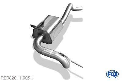 RE082011-005, Renault Megane III Coupe 2.0l 184kW, Einddemper met eindstuk 1x70mm  Type 10 nicht sichtbar 70mm Buisdiameter Geheel RVS, Absortie demper, mooie diepe sound, Met E-keur