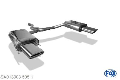 SA013003-595, Saab 9-3 - YS3 Limousine/ Cabriolet 2.0l 110kW, Einddemper rechts/links - 150x70mm  Type 53 rechts/links Geheel RVS, Absortie demper, mooie diepe sound, Teilegutachten (eintragungspflichtig)