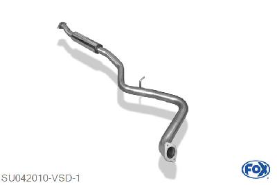 SU042010-VSD, Subaru Impreza GRF 4x4 - WRX 2.5l 169/221kW 2.0l D 110kW, Voordemper 63,5mm Buisdiameter Geheel RVS, Absortie demper, mooie diepe sound, Met E-keur