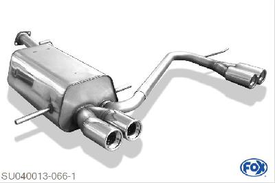 SU040013-066, Subaru Impreza - GD/ GG 2.0l Turbo 155/160kW, Einddemper met uitgang rechts/links - 2x70mm  Type 13 rechts/links Geheel RVS, Absortie demper, mooie diepe sound, Met E-keur