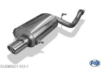 SU040021-153, Subaru Impreza GD/ GG - Schragheck & Stufenheck 2.0l 118kW, Einddemper O63,5mm - 1x100mm  Type 17 63,5mm Buisdiameter Geheel RVS, Absortie demper, mooie diepe sound, Met E-keur