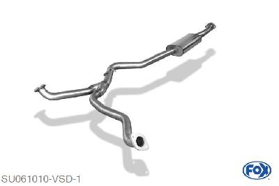 SU061010-VSD, Subaru Outback/ Legacy Outback 2,5l - BL/ BP, Voordemper 55mm Buisdiameter Geheel RVS, Absortie demper, mooie diepe sound, Met E-keur