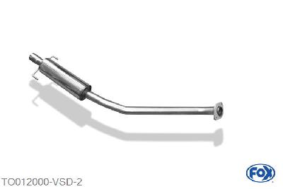 TO012000-VSD, Toyota Corolla E12 1.4l 63/71kW 1.6l 81kW, Voordemper 55mm Buisdiameter Geheel RVS, Absortie demper, mooie diepe sound, Met E-keur