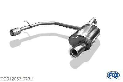TO012053-073, Toyota Corolla E12 - Hatchback 1.4l 63/71kW 1.6l 81kW 2.0l D 66/81kW 1.8l 143kW, Einddemper met uitgang rechts/links - 1x100mm  Type 13 rechts/links 55mm Buisdiameter Geheel RVS, Absortie demper, mooie diepe sound, Met E-keur
