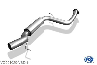 VO051020-VSD, Volvo C70 II - Cabrio 2.5l 162/169kW, Voordemper 63,5mm Buisdiameter Geheel RVS, Absortie demper, mooie diepe sound, Met E-keur