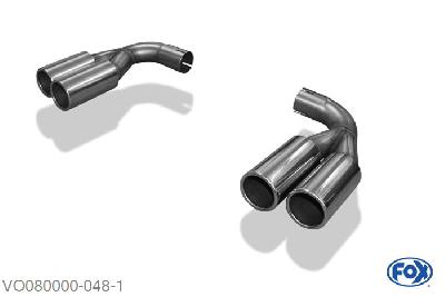 VO080000-048, Volvo XC60 2.4l D 120/136/151/158kW, Endrohre rechts/links passend op den originele Einddemper - 2x76mm  Type 13 rechts/links 50mm Buisdiameter Geheel RVS, ABE (eintragungsfrei)