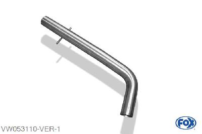 VW053110-VER, VW Golf IV 1.4l 55kW 1.6l 74/75/77/81kW 1.8l 92/110/132kW 2.0l 85kW 2.3l 110/125kW 1.9l SDI/TDI 50/66/74/81/85/96/110kW, Voordemper vervangende buis zu VW053093-xxx R-32 Look 63,5mm Buisdiameter Geheel RVS, Zonder goedkeuring
