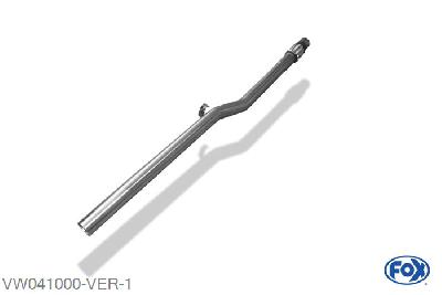 VW041000-VER, VW Polo 86C 0.9l 29kW 1.0l 29/33kW 1.1l 37KW 1.3l 40/44/47/55kW 1.3l D 33/35kW, Voordemper vervangende buis 45mm Buisdiameter Geheel RVS, Zonder goedkeuring