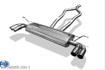 VW140005-290, VW Touareg Typ 7L 3.2l V6 162/177kW 2.5l R5 TDI 128kW 3.0l V6 TDI 165kW, Einddemper met uitgang rechts/links - 2x80mm  Type 25 rechts/links 70mm Buisdiameter Geheel RVS, Absortie demper, mooie diepe sound, Met E-keur