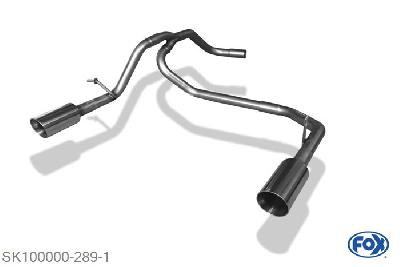 SK100000-289, Seat Mii/ Skoda Citigo/ VW UP 1.0l 44/55kW, Endrohrsystem rechts/links passend of originele Einddemper - 1x80mm  Type 25 rechts/links 55mm Buisdiameter Geheel RVS, ABE